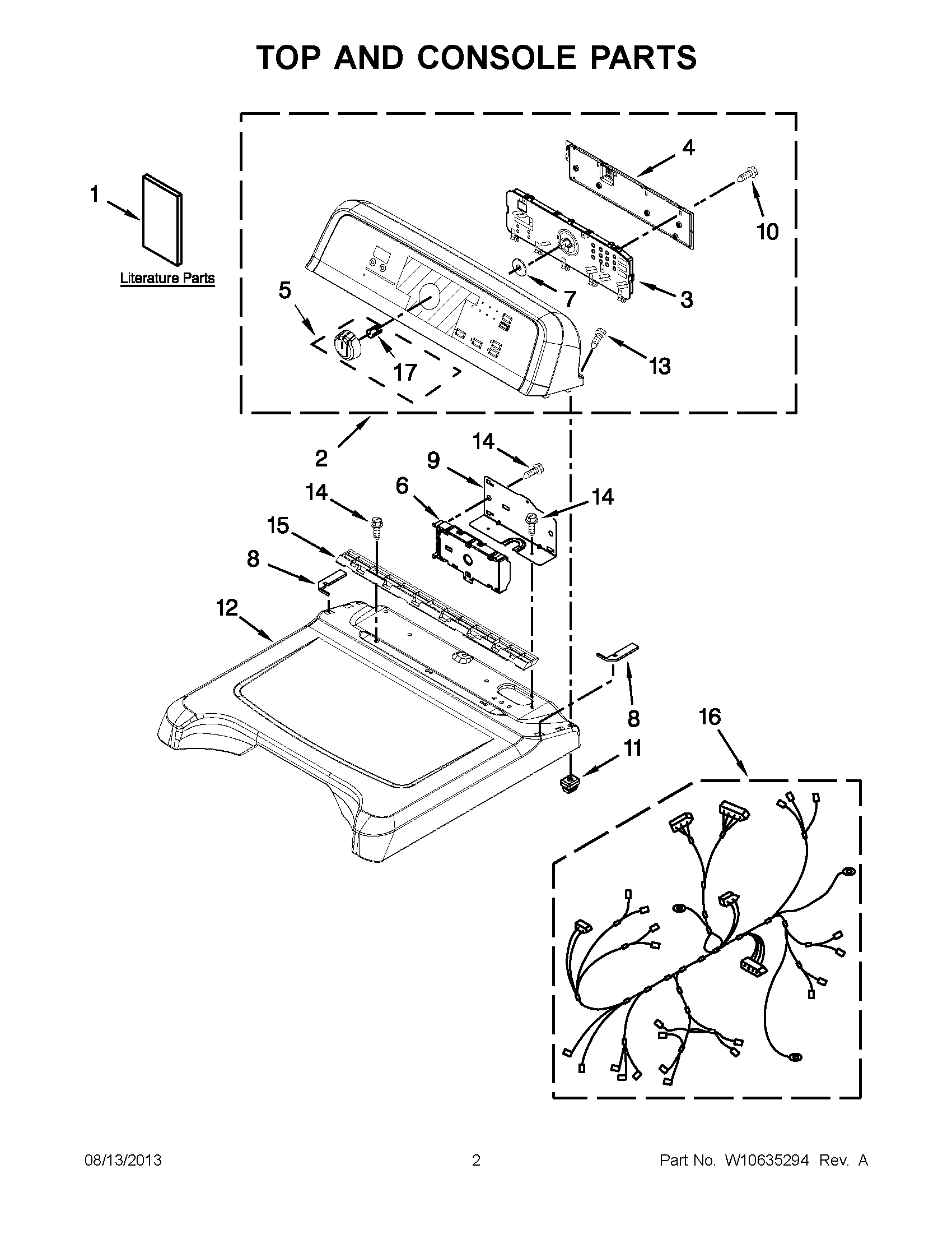01 - TOP AND CONSOLE PARTS Diagram and Parts List for YMEDB880BW0  Maytag Dryer