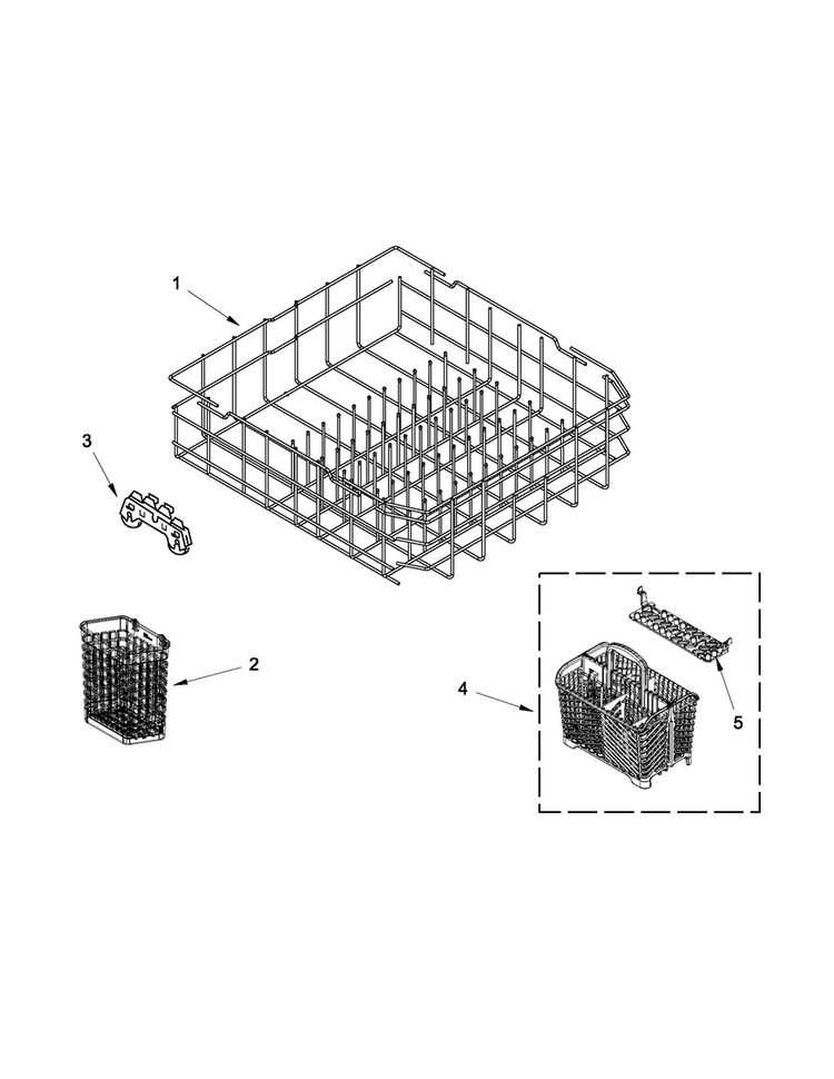 Lower Rack Parts Diagram and Parts List for MDB8949SBM2  Maytag Dishwasher