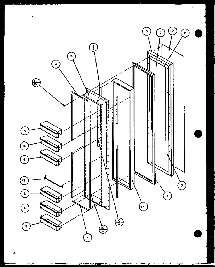 Section 12 Diagram and Parts List for SC25JP-7870114W  Amana Refrigerator