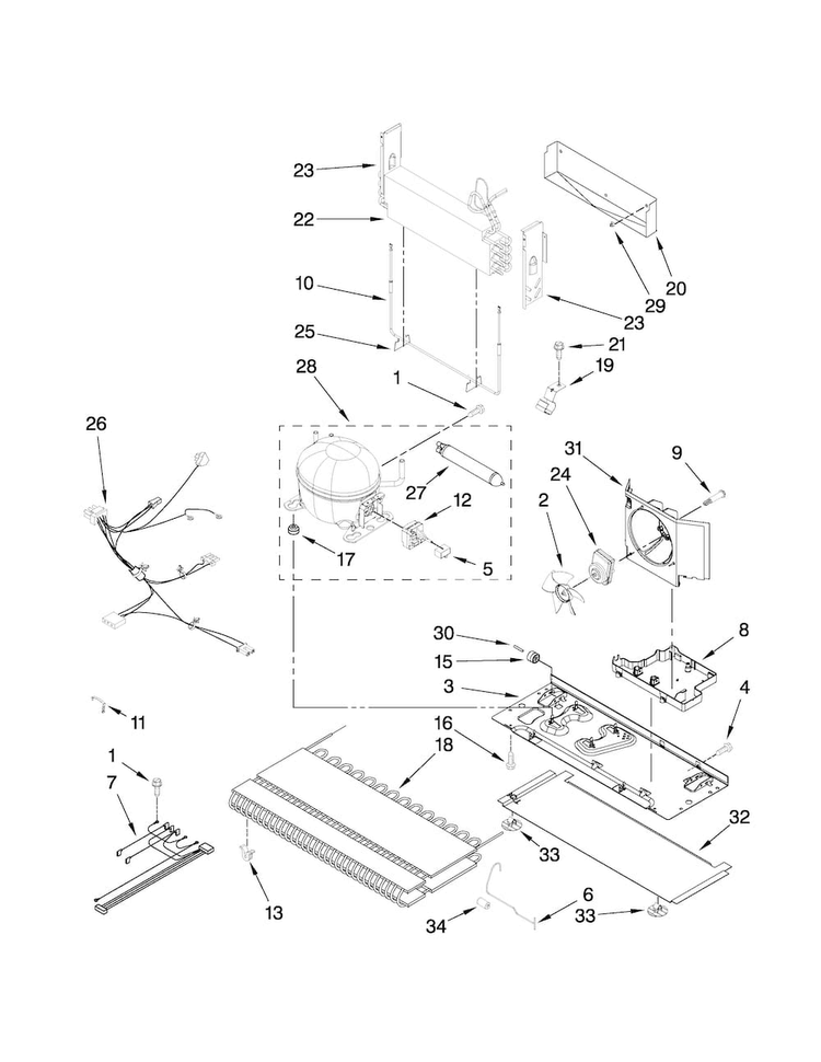 Unit Parts Diagram and Parts List for MFF2258VEM5  Maytag Refrigerator