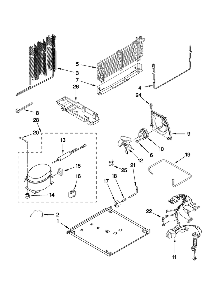 Unit Parts Diagram and Parts List for A9RXNGFYW00  Amana Refrigerator