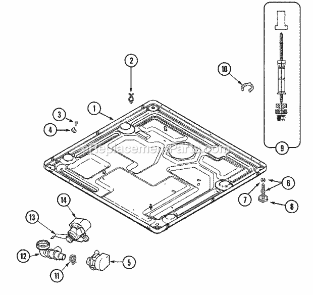 Base Diagram and Parts List for MAH5500AWW  Maytag Washer