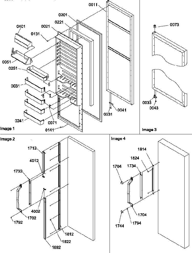 Refrigerator Door Diagram and Parts List for SGD22TL-P1303510WL  Amana Refrigerator