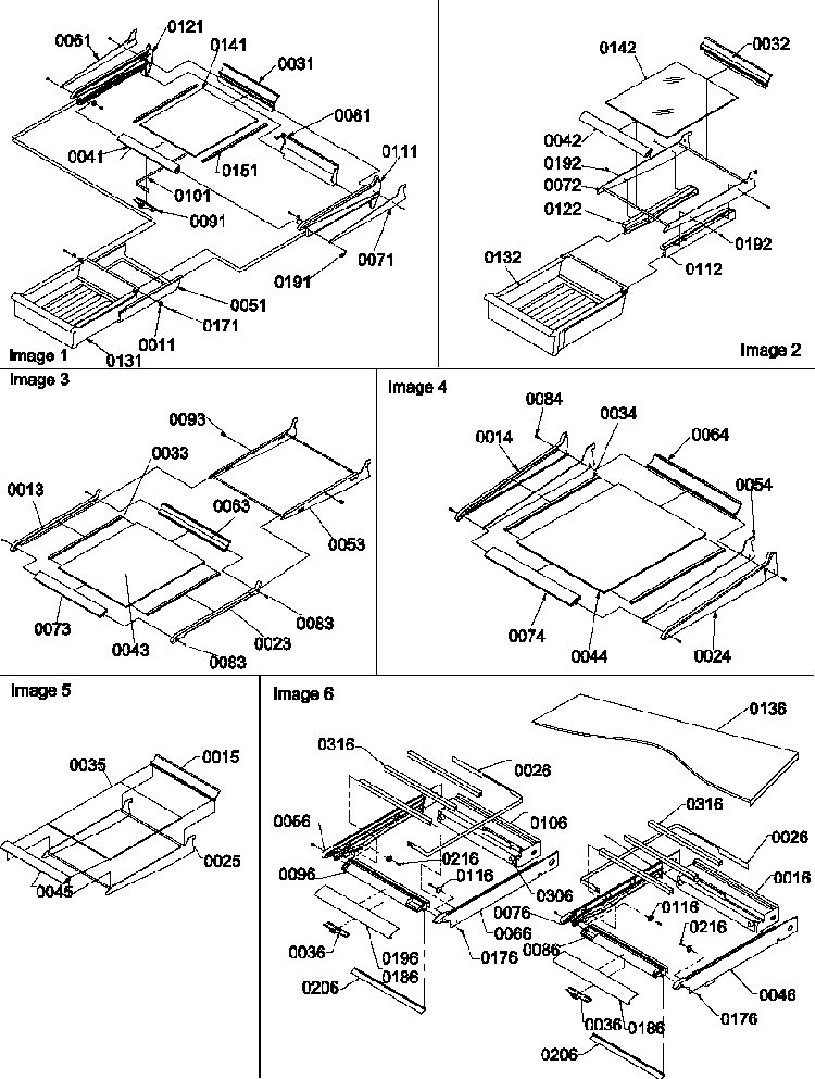 Shelving Assemblies Diagram and Parts List for TW518VW-P1322501WW  Amana Refrigerator
