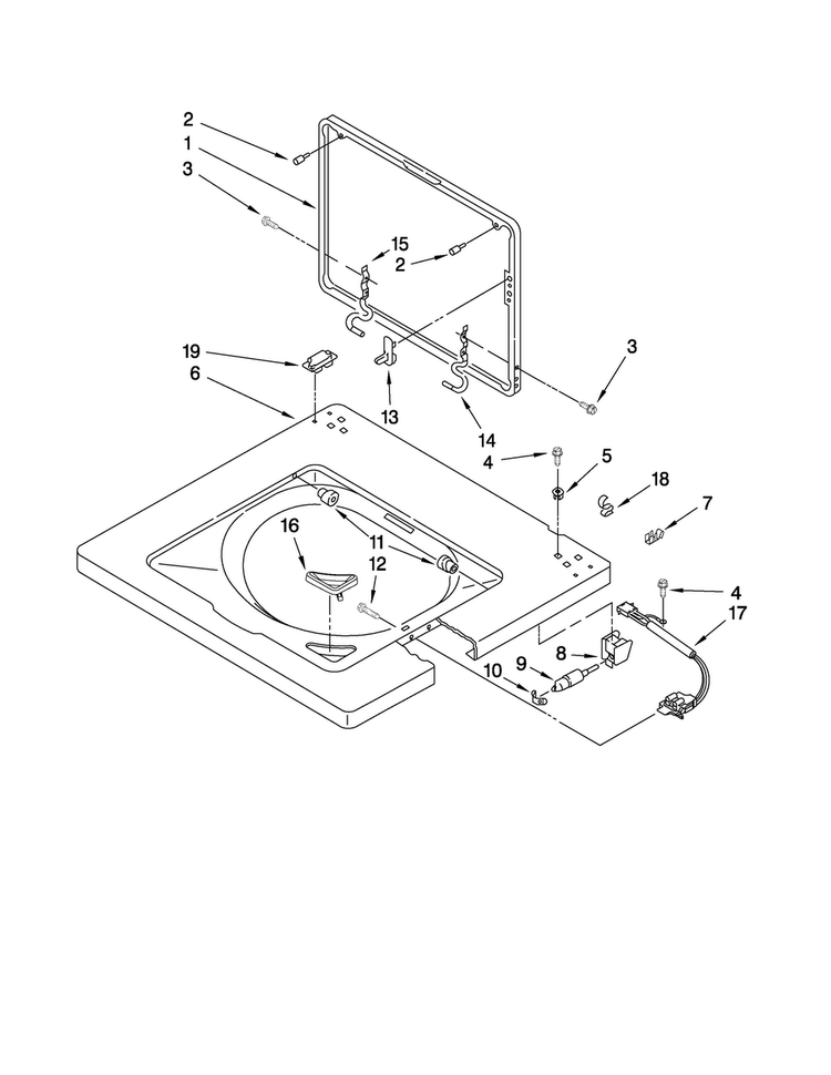Washer Top And Lid Parts Diagram and Parts List for MGT3800TW2  Maytag Washer Dryer Combo