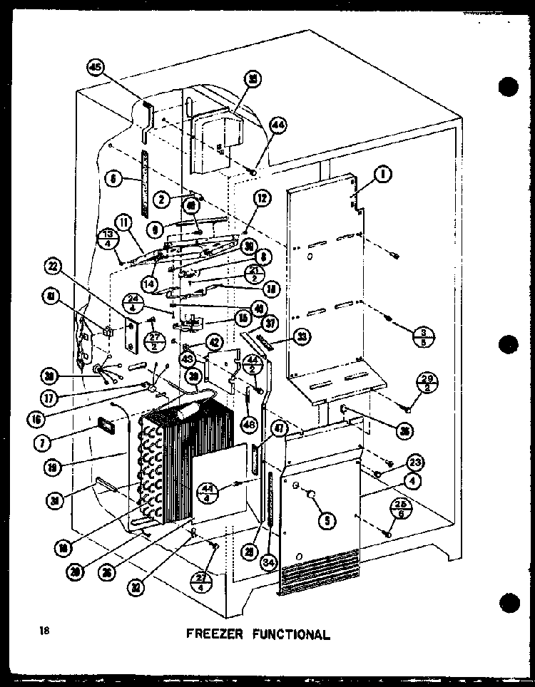 Freezer Functional Diagram and Parts List for SLDI25F-P7642103W  Amana Refrigerator