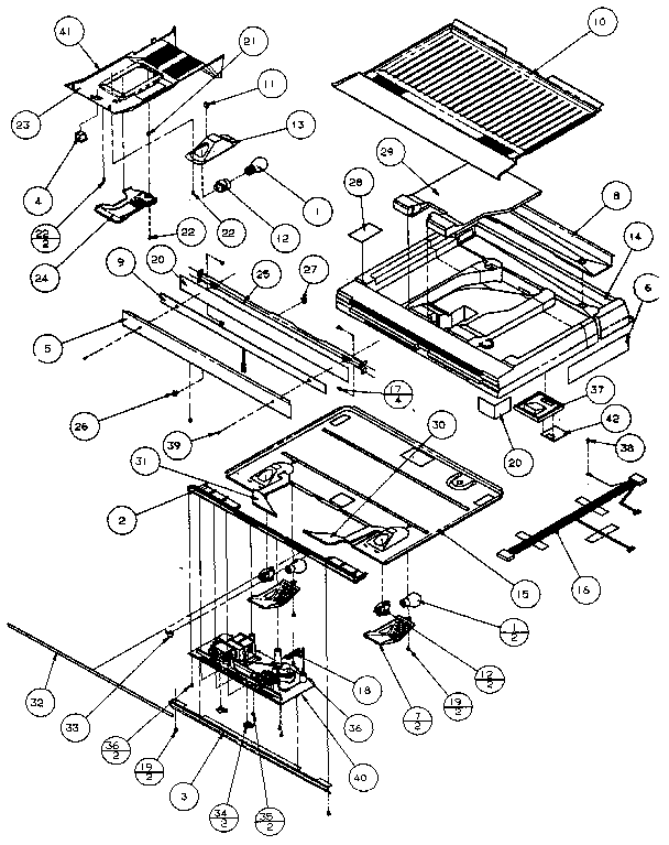 Divider Block Diagram and Parts List for TX21R-P1157603W  Amana Refrigerator