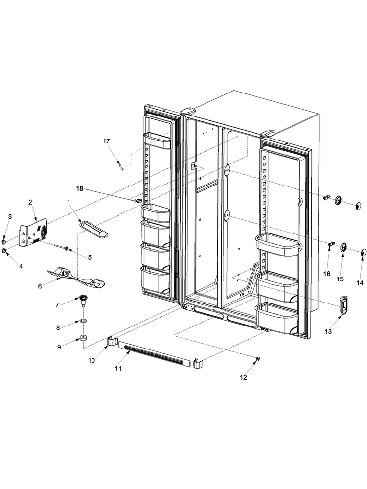 Light Covers And Toe Grille Diagram and Parts List for SK525-2W-PSK525200W1  Maytag Refrigerator