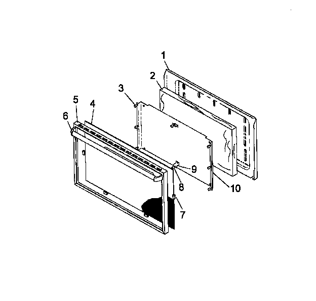 Oven Door Diagram and Parts List for RLS340UWOF P1142763NW Caloric Range