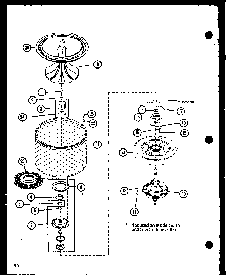 Section 8 Diagram and Parts List for LW1201 P1110510W Amana Washer