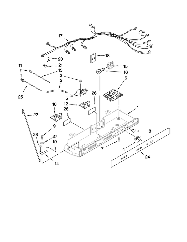 Control Parts Diagram and Parts List for MSD2574VEM00  Maytag Refrigerator