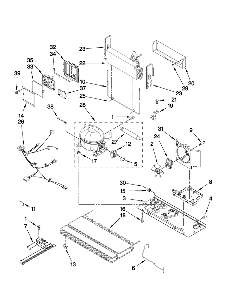 Unit Parts Diagram and Parts List for JFC2290VPR3  Jenn-Air Refrigerator