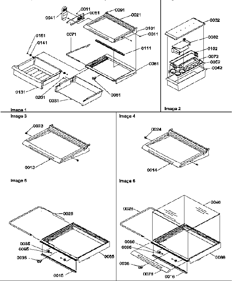 Deli, Shelf, And Crisper Assemblies Diagram and Parts List for SRD20TPW-P1190811WW  Amana Refrigerator