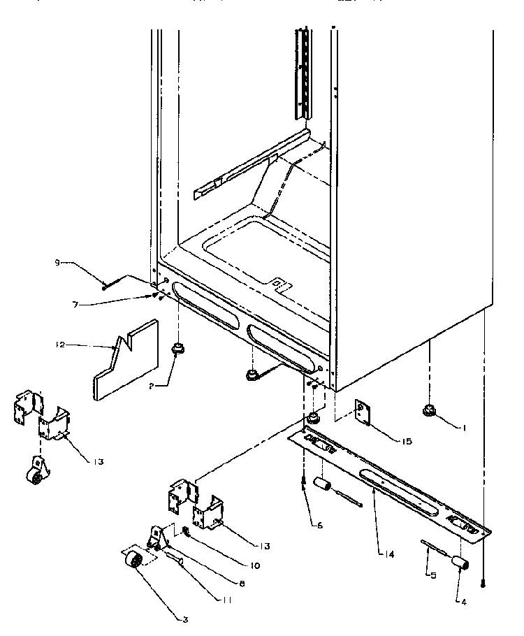 Cabinet Bottom Diagram and Parts List for TSI18A5W-P1188201WW  Amana Refrigerator