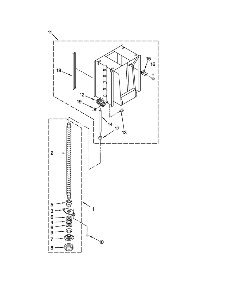 Powerscrew And Ram Parts Diagram and Parts List for TC707S4  Jenn-Air Trash Compactor