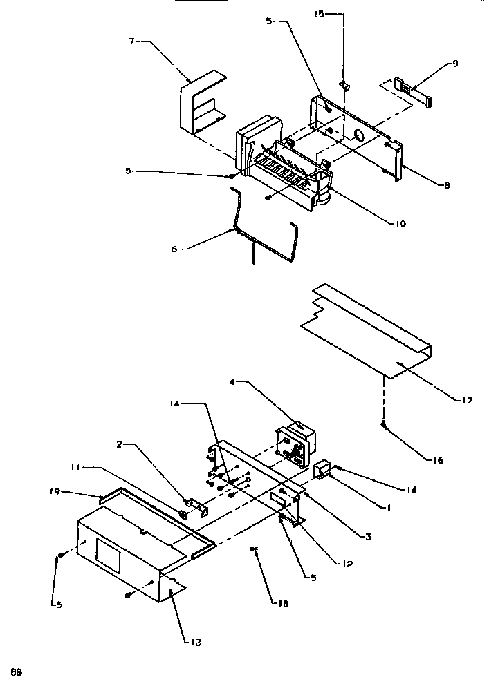 Icemaker Diagram and Parts List for SXD520SL-P1182401WL  Amana Refrigerator