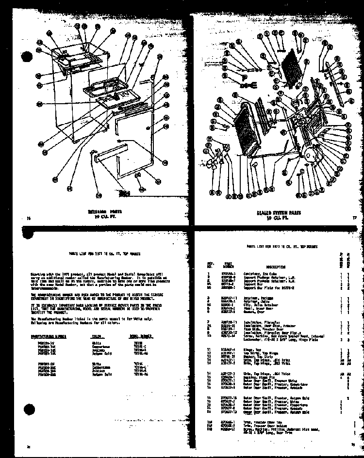 Interior Parts 19 Cu. Ft. Diagram and Parts List for T15G-C-P60100-2WC  Amana Refrigerator