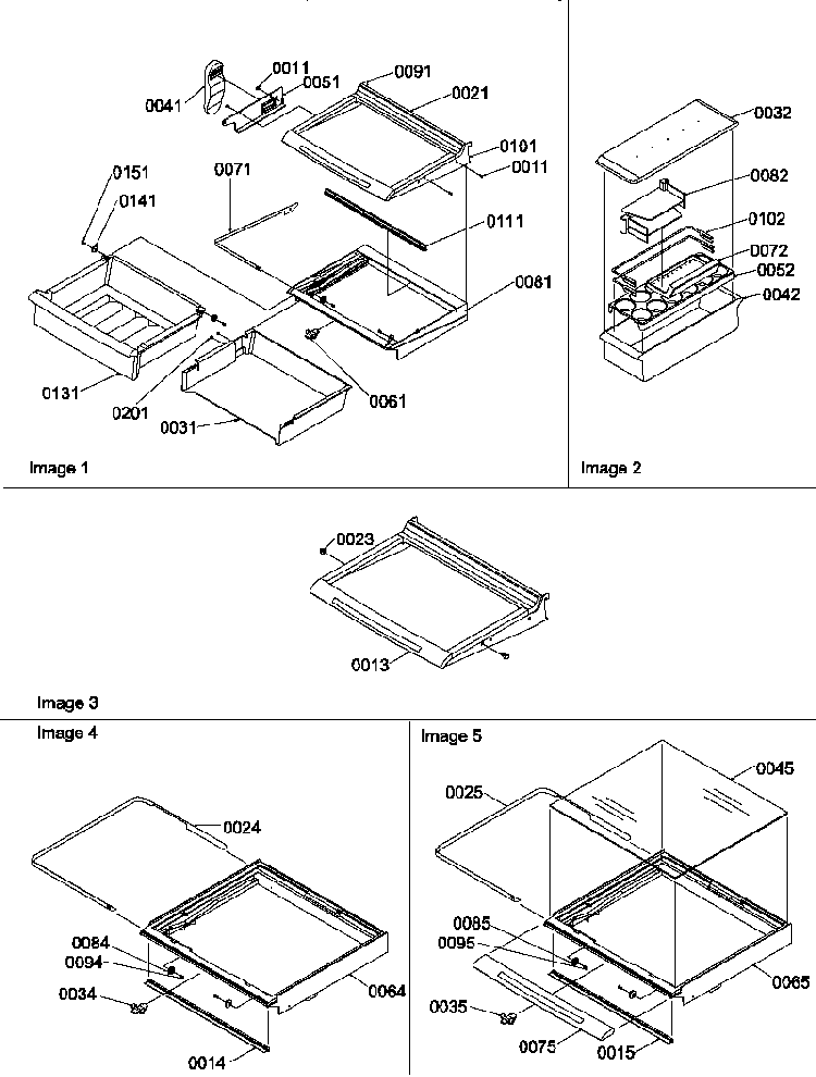 Shelves, Deli, And Crisper Assemblies Diagram and Parts List for SRDE520TBW-P1312402WW  Amana Refrigerator