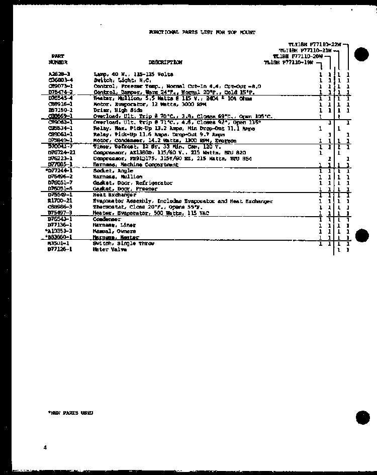 Interior Accessories Diagram and Parts List for TM16G1-P76512-28W  Amana Refrigerator