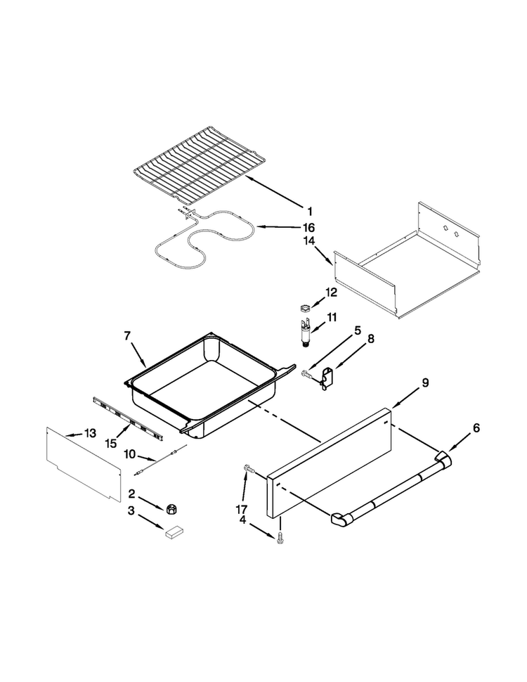 Drawer And Rack Parts Diagram and Parts List for JGS8860BDP18  Jenn-Air Range