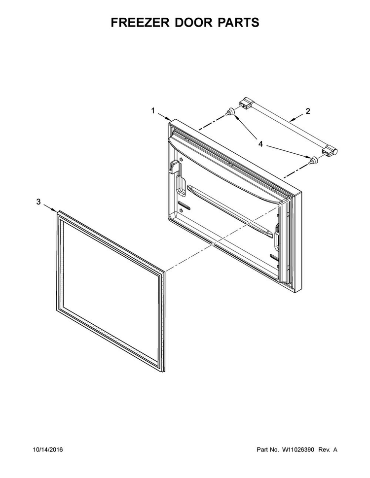 Freezer Door Parts Diagram and Parts List for MBR1957FEZ01  Maytag Refrigerator