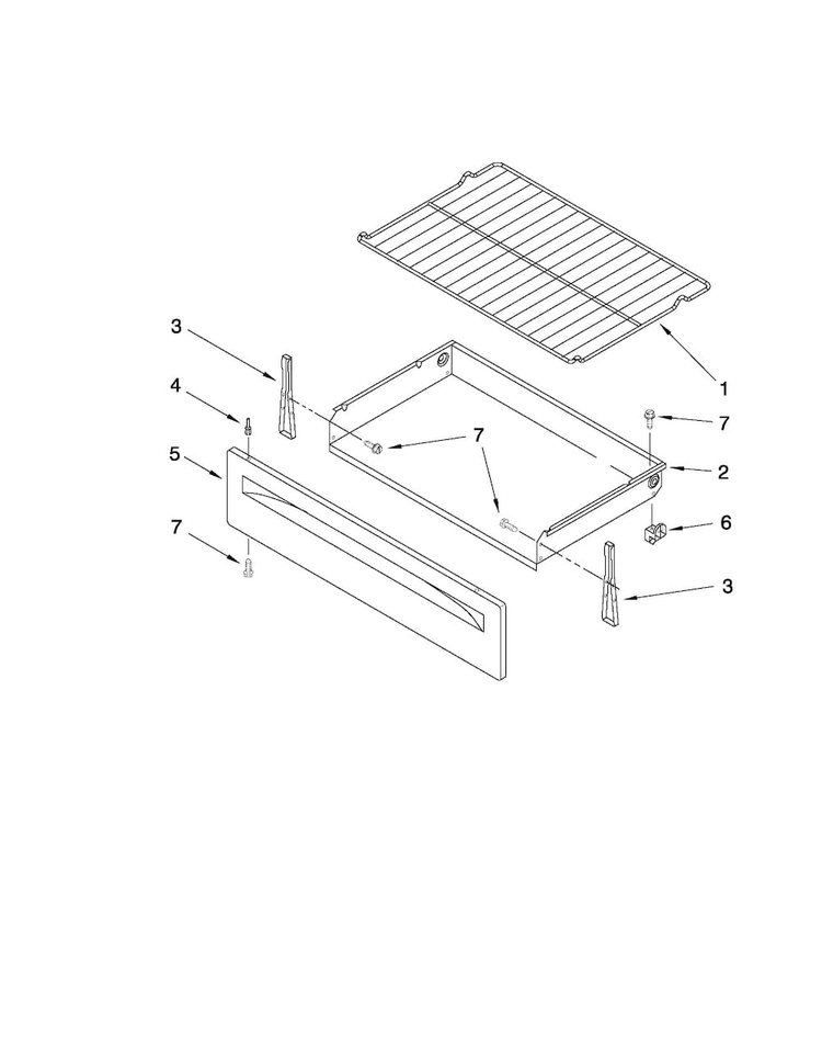Drawer & Broiler Parts Diagram and Parts List for MER5605WB0  Maytag Range