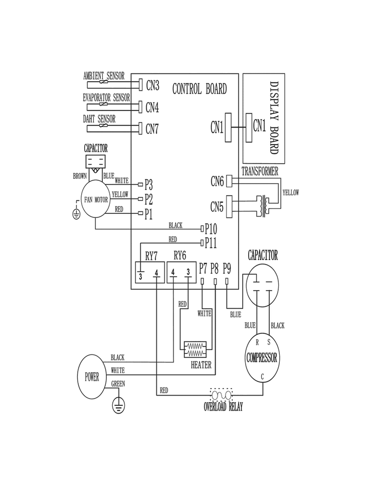 Wiring Diagram Diagram and Parts List for CAH18ECR20  Crosley Air Conditioner
