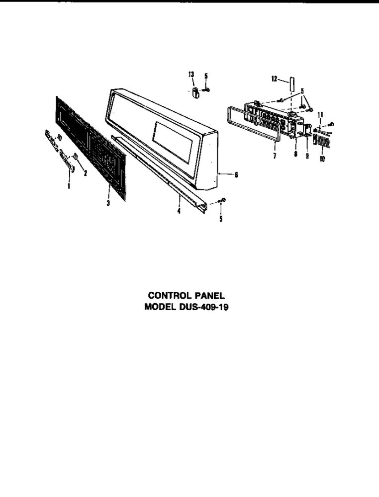 Counter Panel 7 Diagram and Parts List for DUS-414-19  Maytag Dishwasher