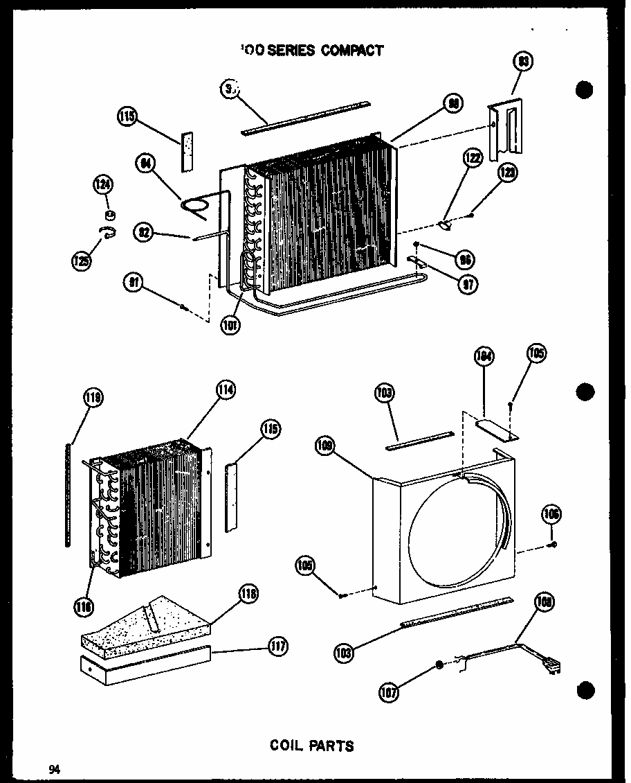 Coil Parts (109-2j/p54390-97r) Diagram and Parts List for 109-2J P54390-97R Amana Air Conditioner