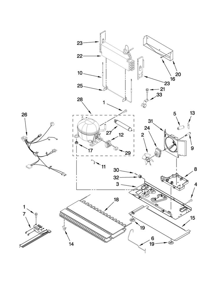 Unit Parts Diagram and Parts List for AB1924PEKB5  Amana Refrigerator