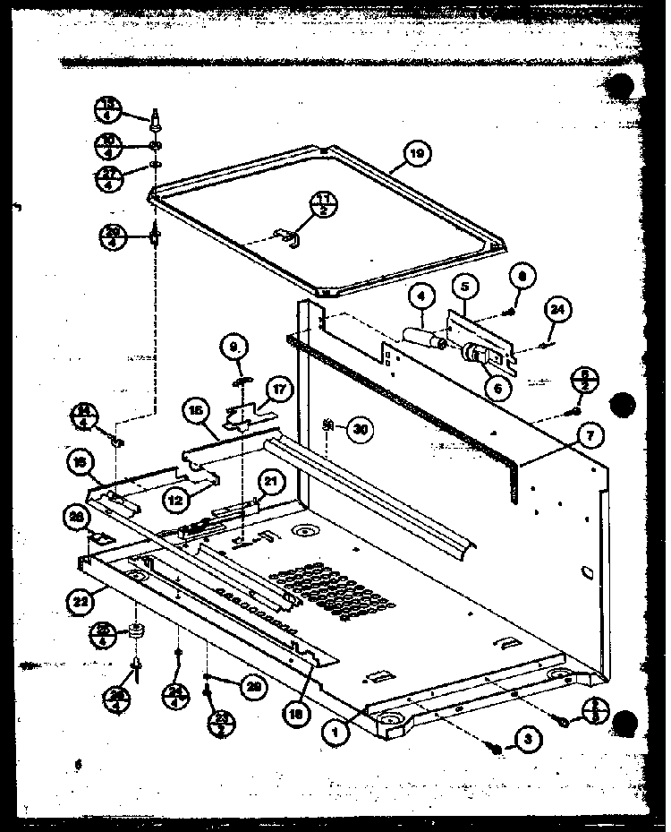 Outer Case/light Diagram and Parts List for RR-1225 P76333-2M Amana Microwave