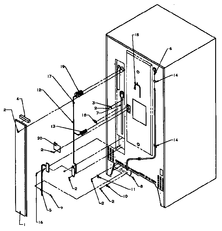 Back Unit Diagram and Parts List for 85165-P1117113WE  Amana Refrigerator