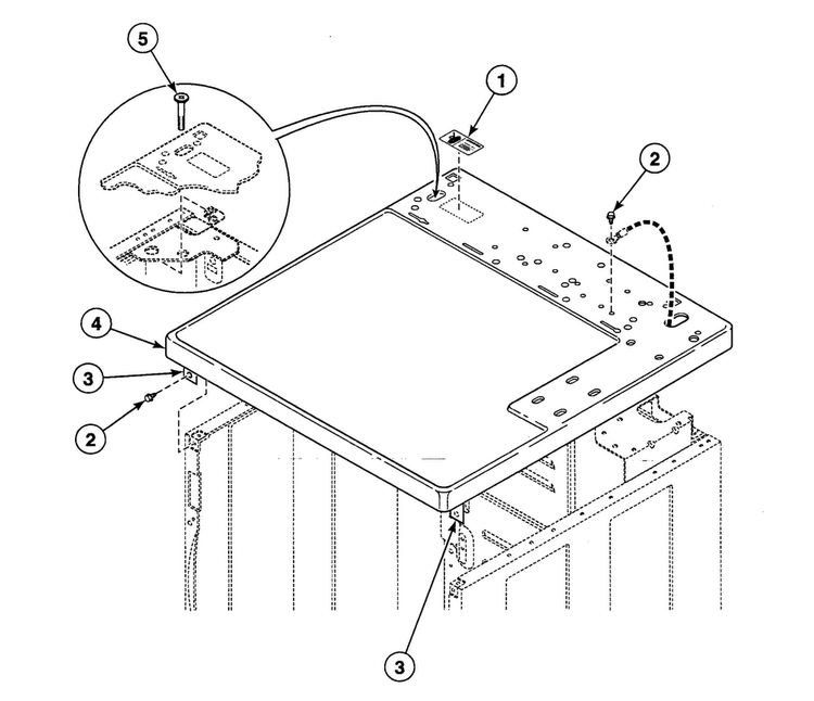 Cabinet Top Diagram and Parts List for SDEY07QF1500  Speed Queen Dryer