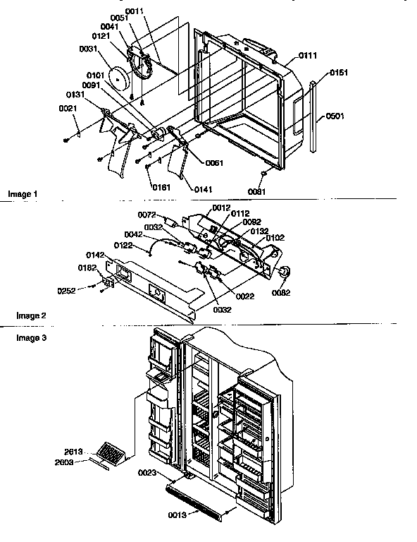 Ice And Water Cavity Diagram and Parts List for 57085-P1190813WE  Amana Refrigerator