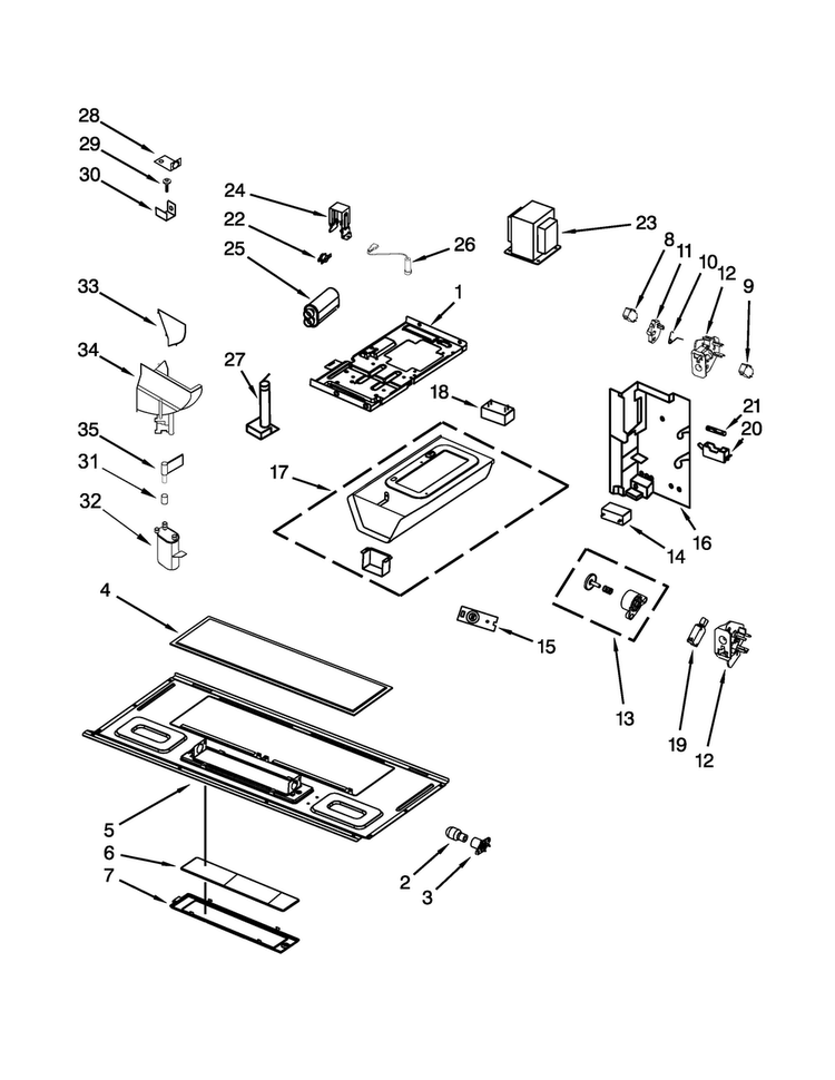 Interior And Ventilation Parts Diagram and Parts List for MMV6180WS2  Maytag Microwave
