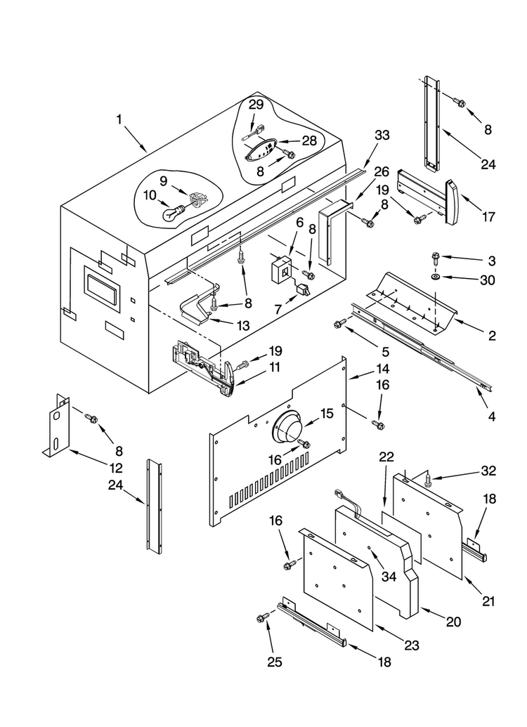 Freezer Liner Parts Diagram and Parts List for JB36PPFXLB00  Jenn-Air Refrigerator