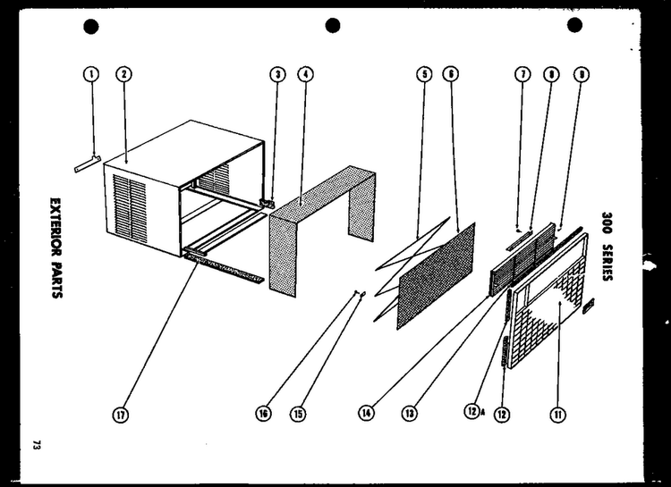 Exterior Parts Diagram and Parts List for 615-2G P54302-30R Amana Air Conditioner