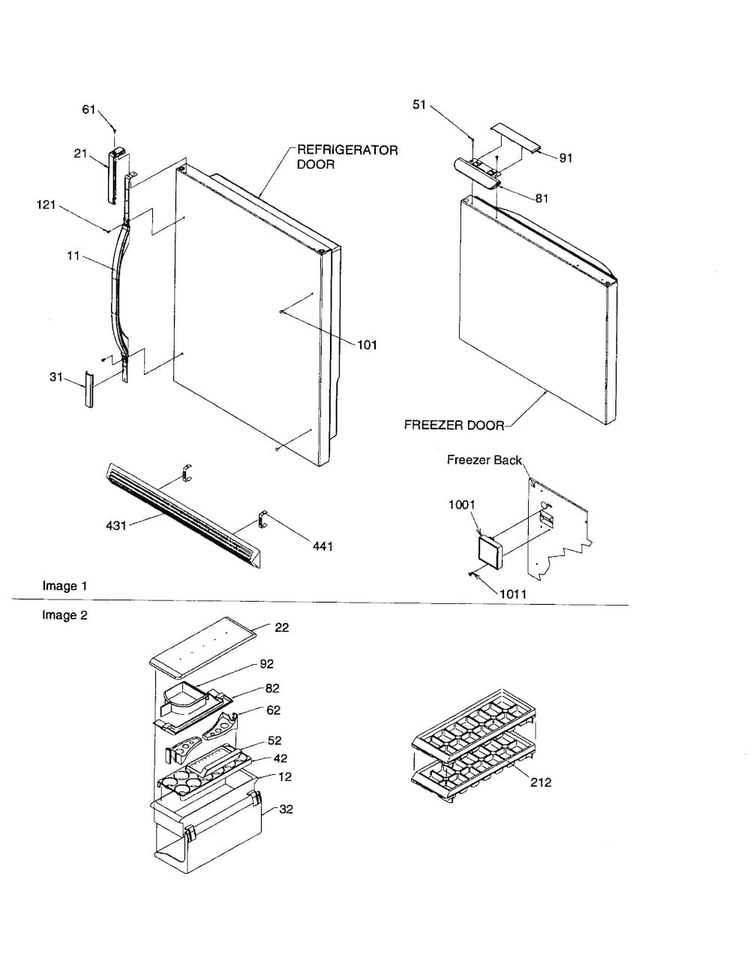 Door Handles And Accessories Diagram and Parts List for BR18VW-P1320703WW  Amana Refrigerator