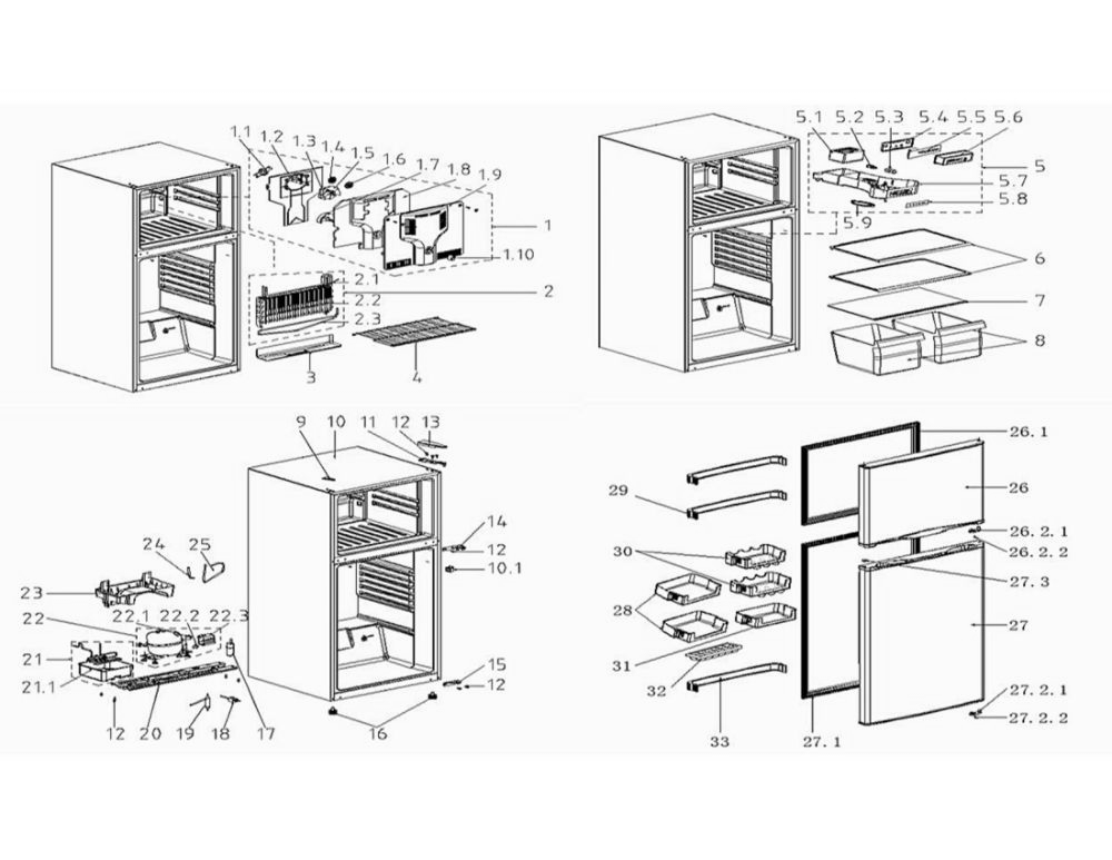 Refrigerator Diagram and Parts List for HVDR1040S  Maytag Refrigerator