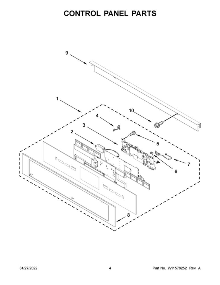Control Panel Parts Diagram and Parts List for JMC2430IL15  Maytag Microwave