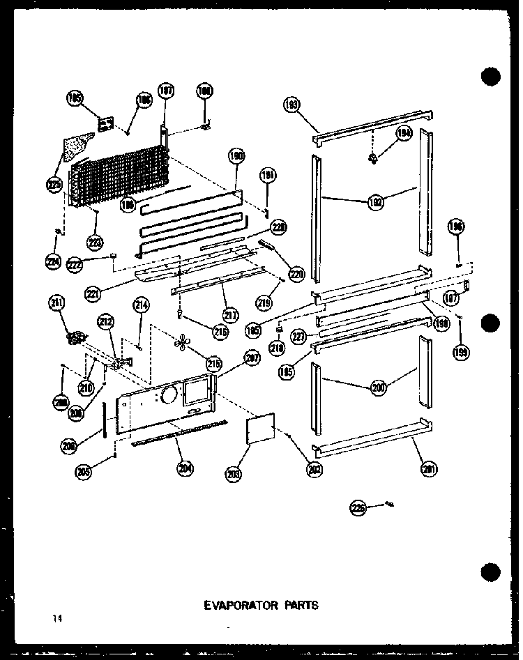 Evaporator Parts Diagram and Parts List for BC20WC-P6023510WC  Amana Refrigerator