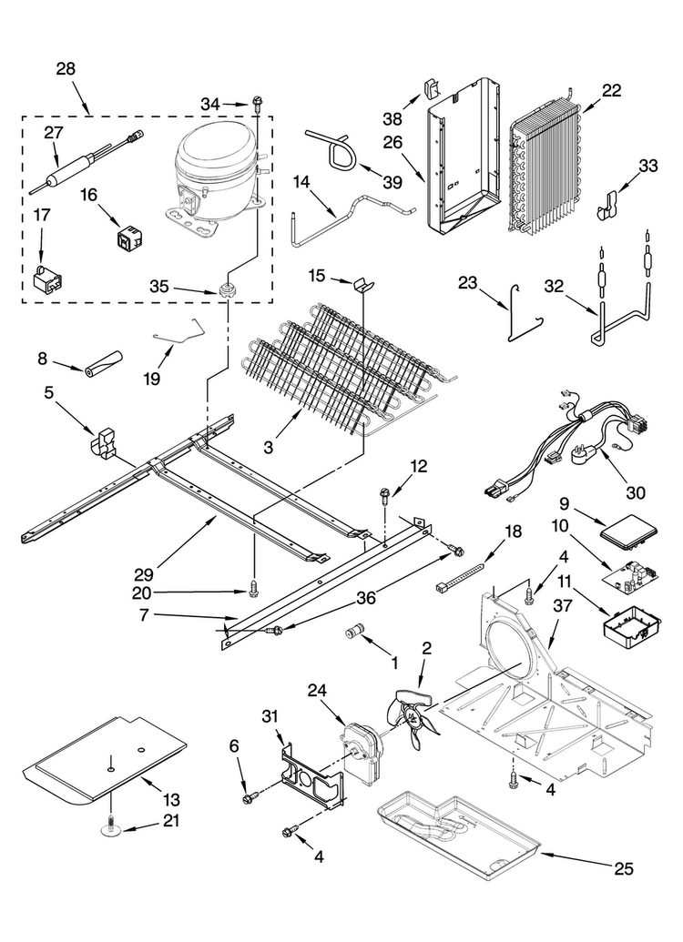 Unit Parts Diagram and Parts List for MSD2552VEA01  Maytag Refrigerator