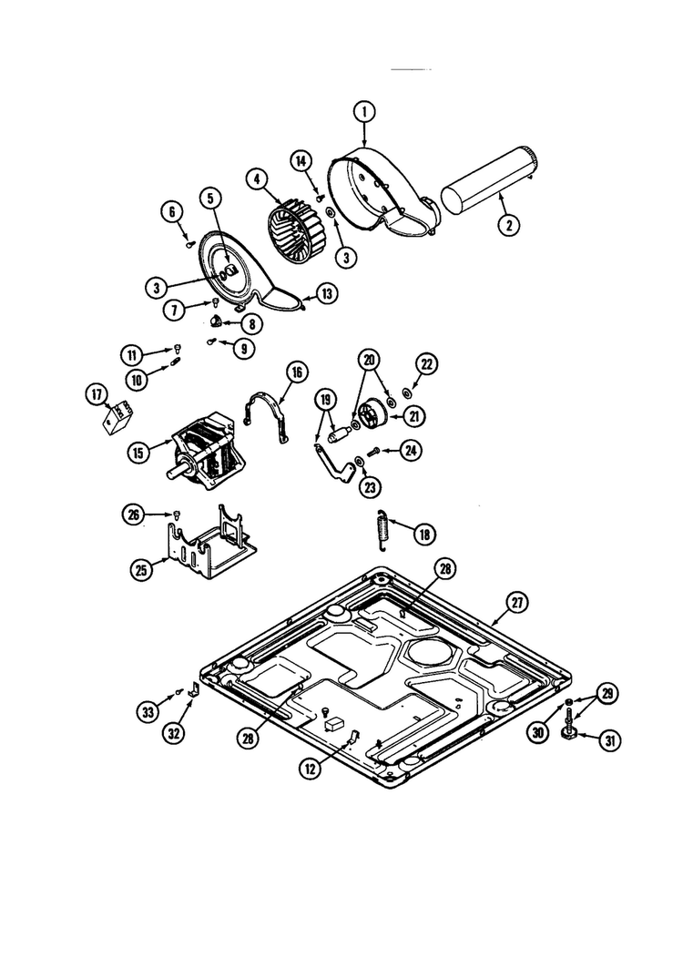 Motor Drive Diagram and Parts List for MDE6000AZG  Maytag Dryer