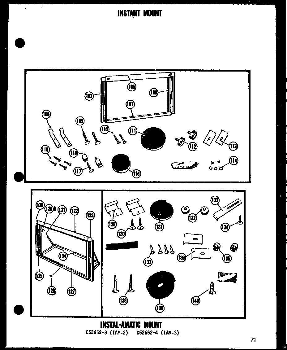 Instant Mount (11-5g/p54390-70r) (11-5j/p54390-70r) (11-5gh/p54390-72r) Diagram and Parts List for 11-2JM P54336-36R Amana Air Conditioner