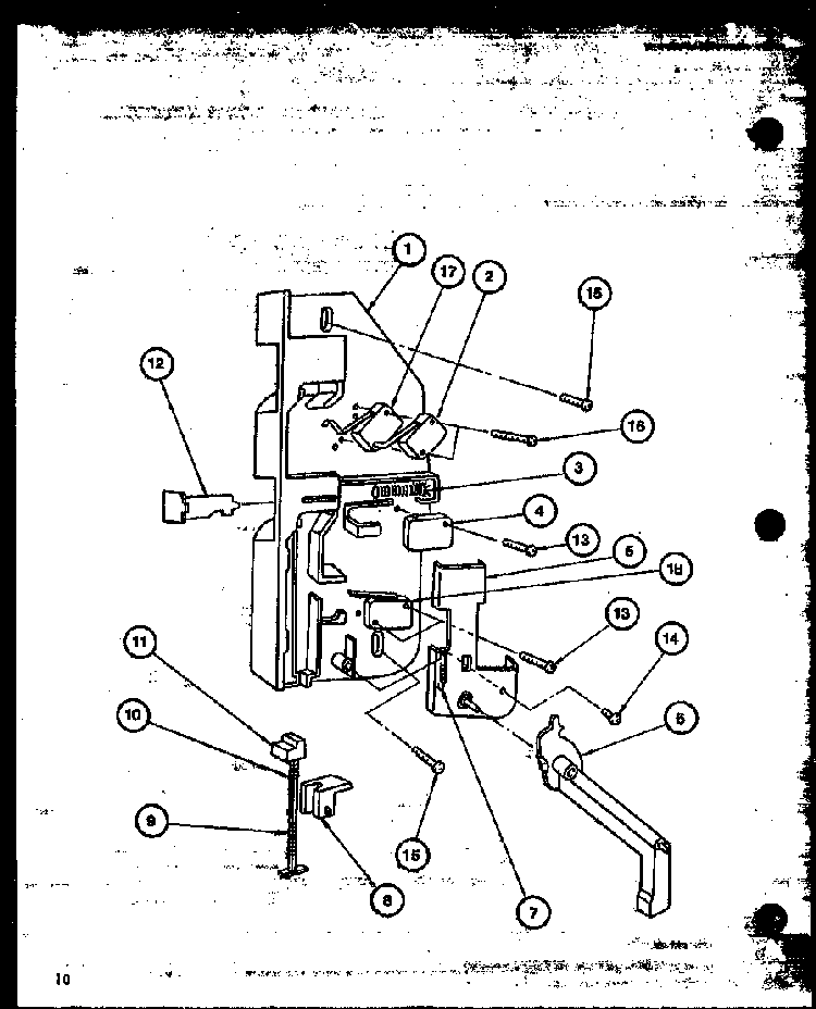 Interlock Switch Diagram and Parts List for ML-40 P76804-2M Amana Microwave