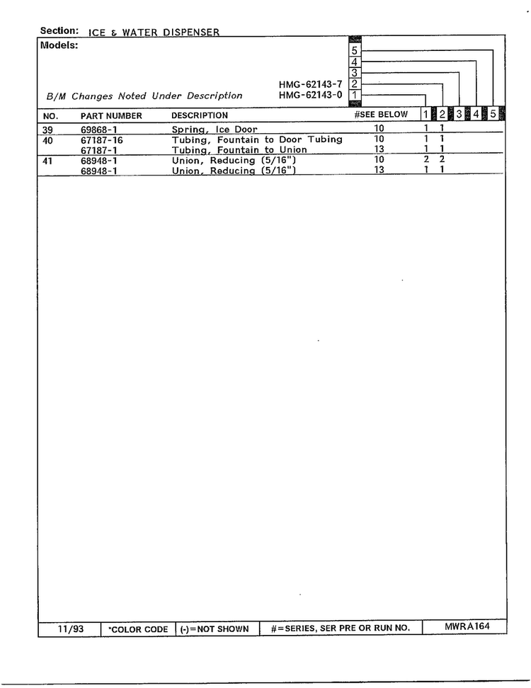 Ice And Water Dispenser Page 3 Diagram and Parts List for 62143-0A  Admiral Refrigerator