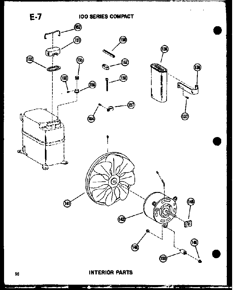 Interior Parts Diagram and Parts List for 11-5J P54336-67R Amana Air Conditioner