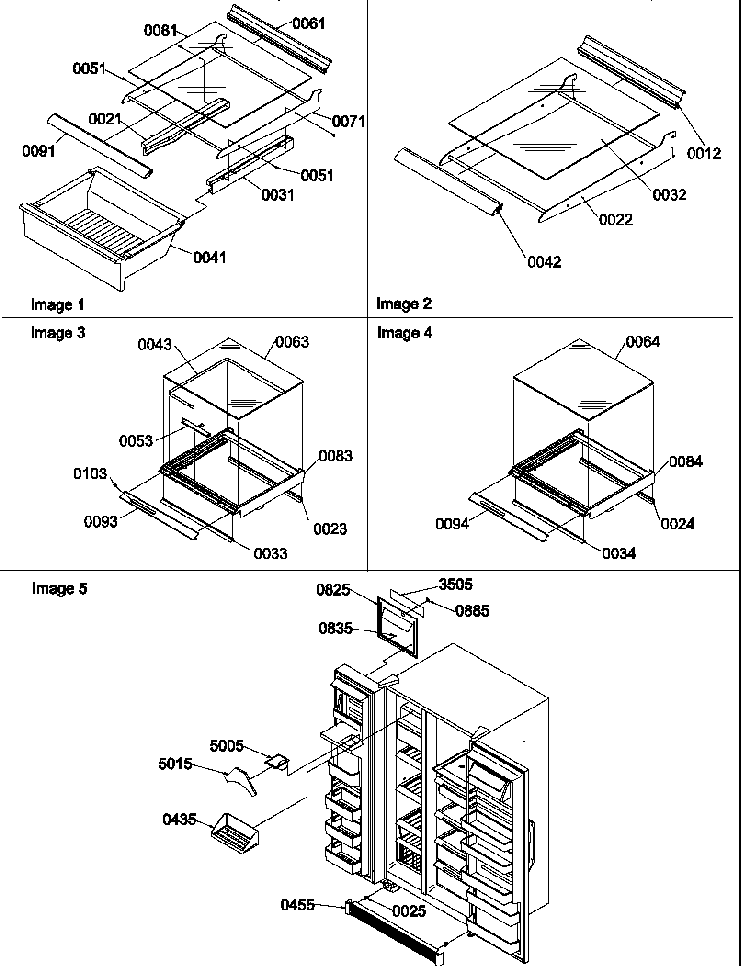 Shelves, Deli, Crisper Assemblies & Toe Grille Diagram and Parts List for SSD522TW-P1313602WW  Amana Refrigerator