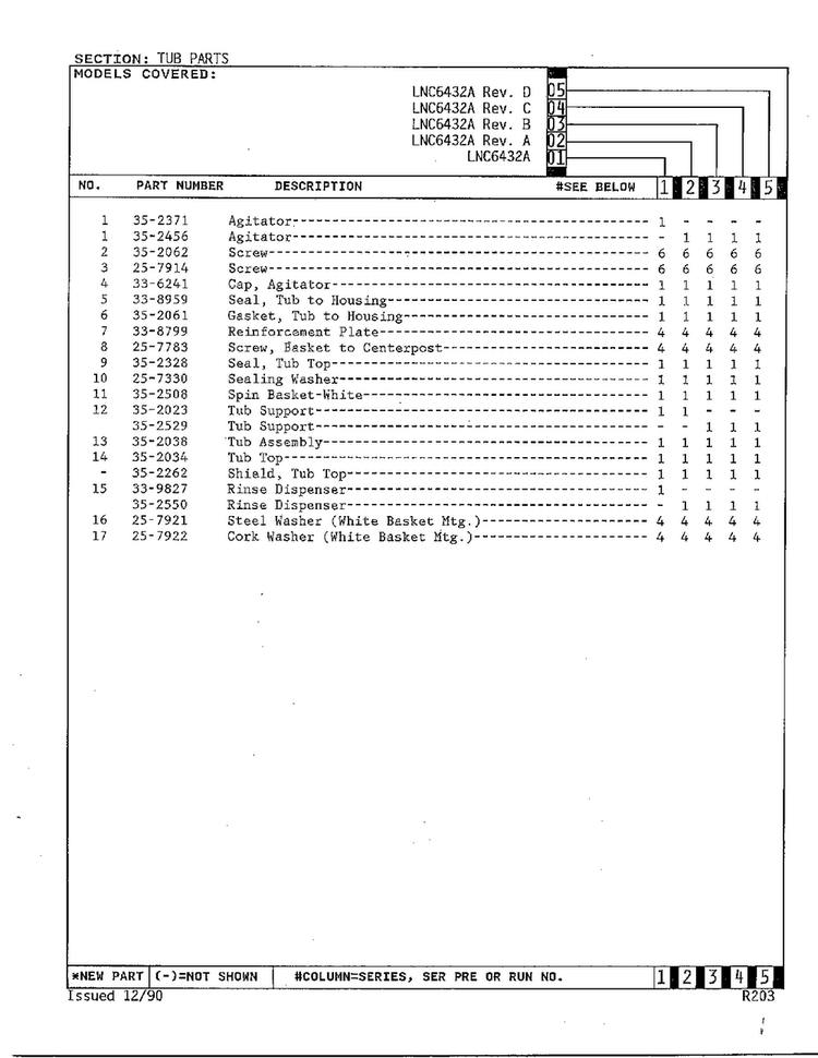 Tub Parts Page 2 Diagram and Parts List for 6432A  Norge Washer