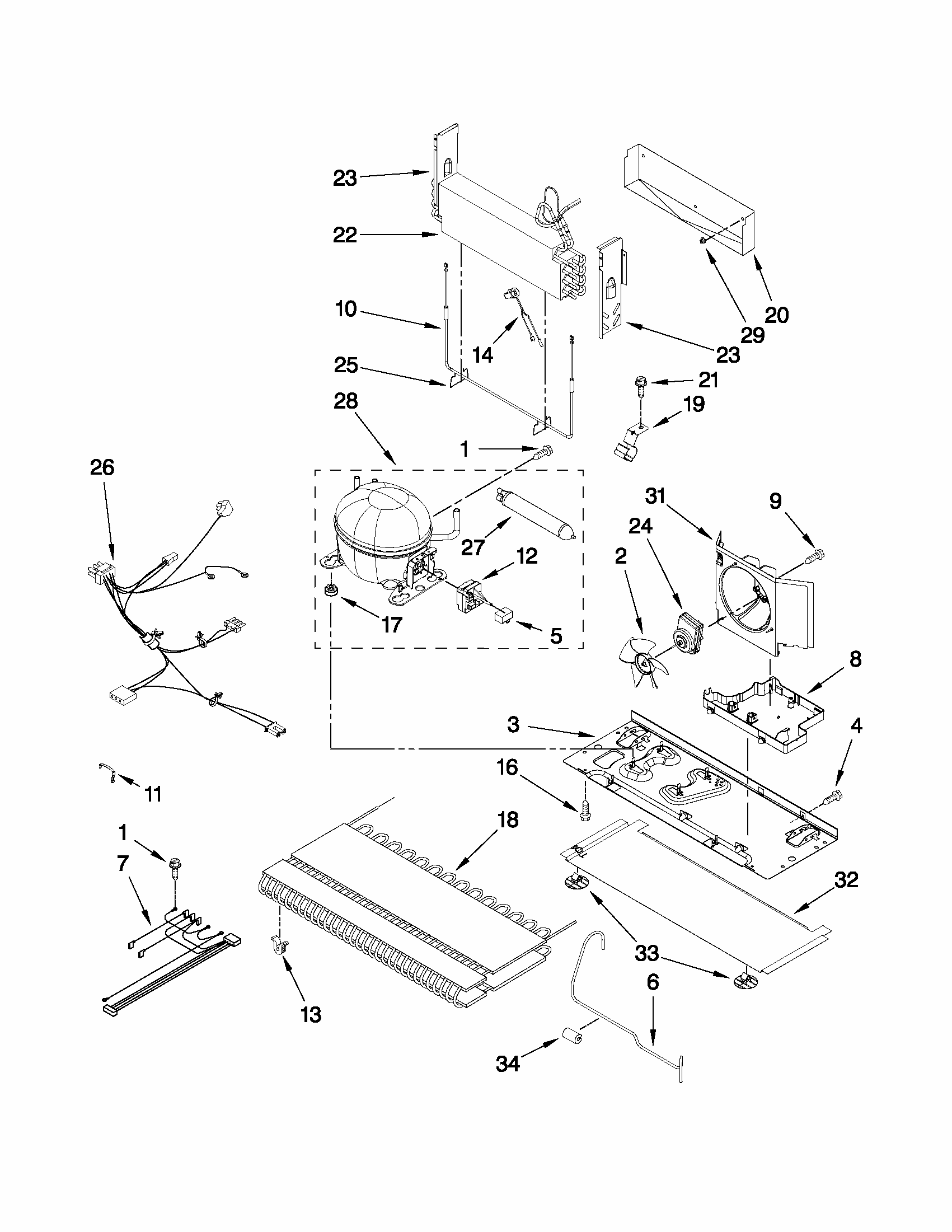 Unit Parts Diagram and Parts List for G32026PELB5  Maytag Refrigerator